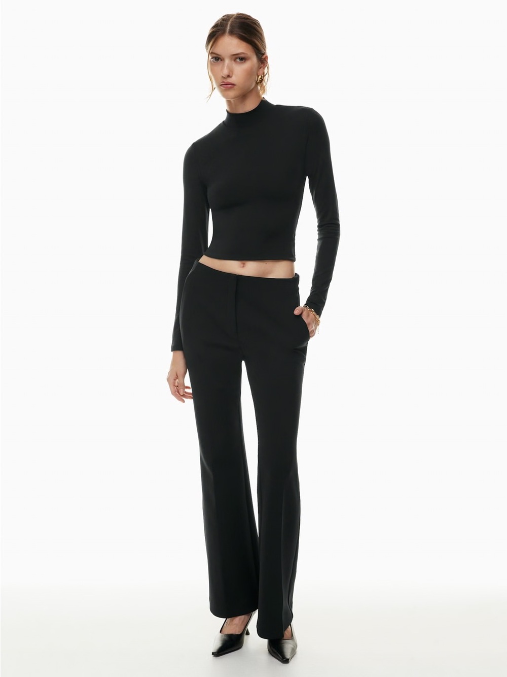 Aritzia Babaton Contour Mockneck Longsleeve | Black